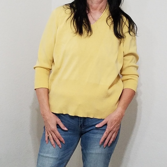 Pursuits Ltd. Woman Bright yellow Long Sleeve sweater sz.1X - Picture 1 of 6